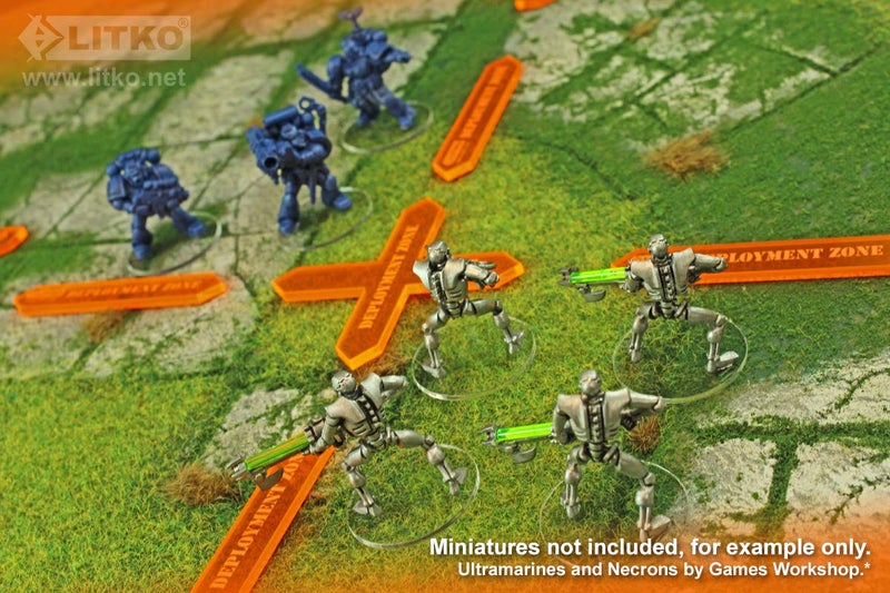 LITKO Deployment Zone Template | Compatible with Warhammer 10th Edition | WH40Kv10 | 10 Pack (Fluorescent Orange) - Image 2